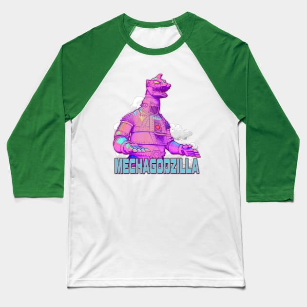 Mechagodzilla Baseball T-Shirt by Digiwip